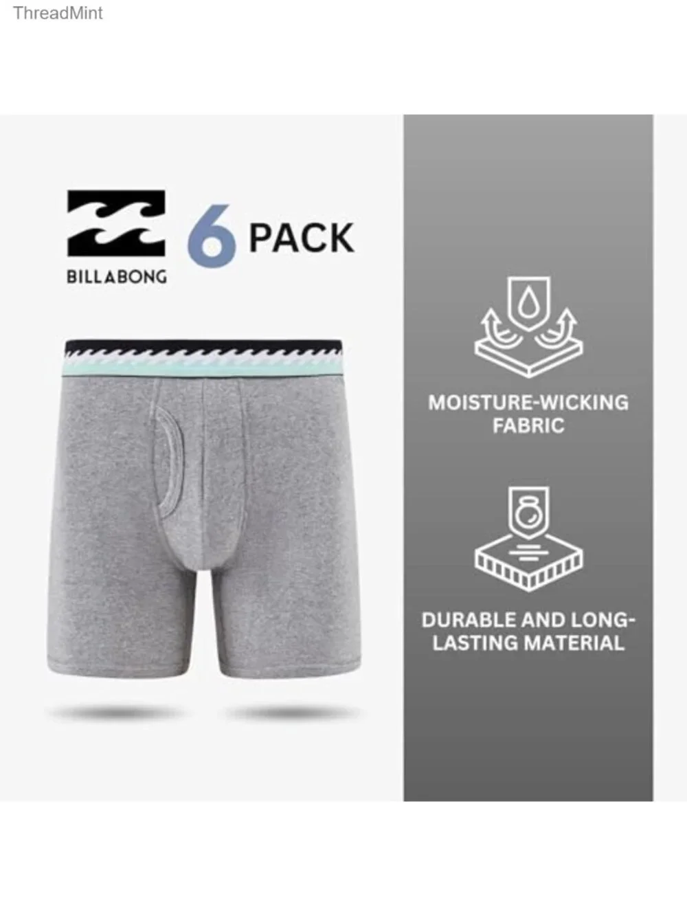 Men's Cotton Stretch Boxer Briefs 6 Pack Breathable Tagless Underwear